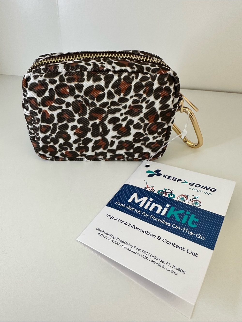 Mini First Aid Kit - Leopard Print Brown